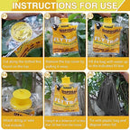 Fly Traps Outdoor Fly Traps Bag Fly Catchers Outdoors Upgraded 40g Bait. Stable Horse Ranch Fly Trap. Disposable Fly Traps Outdoor Hanging Fly Killer 4 PCs…