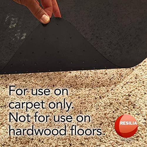 Resilia Office Desk Chair Mat - for Low Pile Carpet (with Grippers) Black, 36 Inches x 48 Inches, Made in The USA