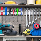 Ripeng Pegboard Screwdriver Holders Peg Board Organizer Accessories Multi Ring Tool Holders Six Tool Multi Tool Organizer Racks for Pegboard, Pliers(Black, 4 Pieces)
