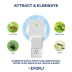 VEYOFLY, Flying Insect Trap, Insect Catcher, Indoor Fly Trap, Safer Home, Fruit Fly Traps for Gnat, Moth, Mosquito, Bug Light Plug in Insect Killer (4 Device + 12 Glue Cards)