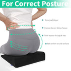 Glyzia Wedge Cushion for Butt Lift Women, Hard-Firm EVA Foam for Lift HIPS Up Fitness Training, Non-Slip Seat Cushion Pads for Desk Chairs, Car Seats, 14"x 11", Black