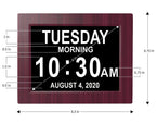 American Lifetime 【New 2024 Dementia Clock Large Digital Clock for Seniors, Digital Clock Large Display, Custom Alarms, Clock with Day & Date for Elderly, Large Number Digital Clock Mahogany, 15 Inch