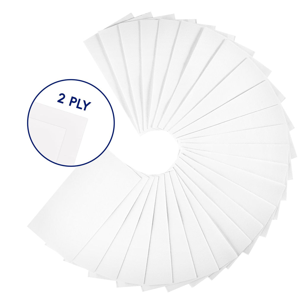 JOLLY CHEF 600 Pack Disposable Paper Napkins, Soft Bathroom Napkins for Guests, 2-Ply White Paper Hand Towels for Halloween, Wedding, Thanksgiving