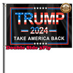 ERT Trump 2024 Flag Double Sided 3 Ply 3X5 Foot Take America Back Keep America Great Flag Donald Trump President Flags with Brass Grommets MAGA