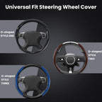 Hiseanllo Carbon Fiber Steering Wheel Cover 3PCS Set – Anti-Slip, Scratch-Resistant, Universal Fit for 14–16 Inch Wheels – Interior Car Accessories for Cars, SUVs, Trucks (Black)