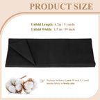 PEASUG 100% Cotton Muslin Fabric, 59 Inch X 5 Yards Muslin Linen Fabric by The Yard, Medium Weight Draping Fabrics Suitable for Sewing Embroidery, Garments, Crafts Material-Black