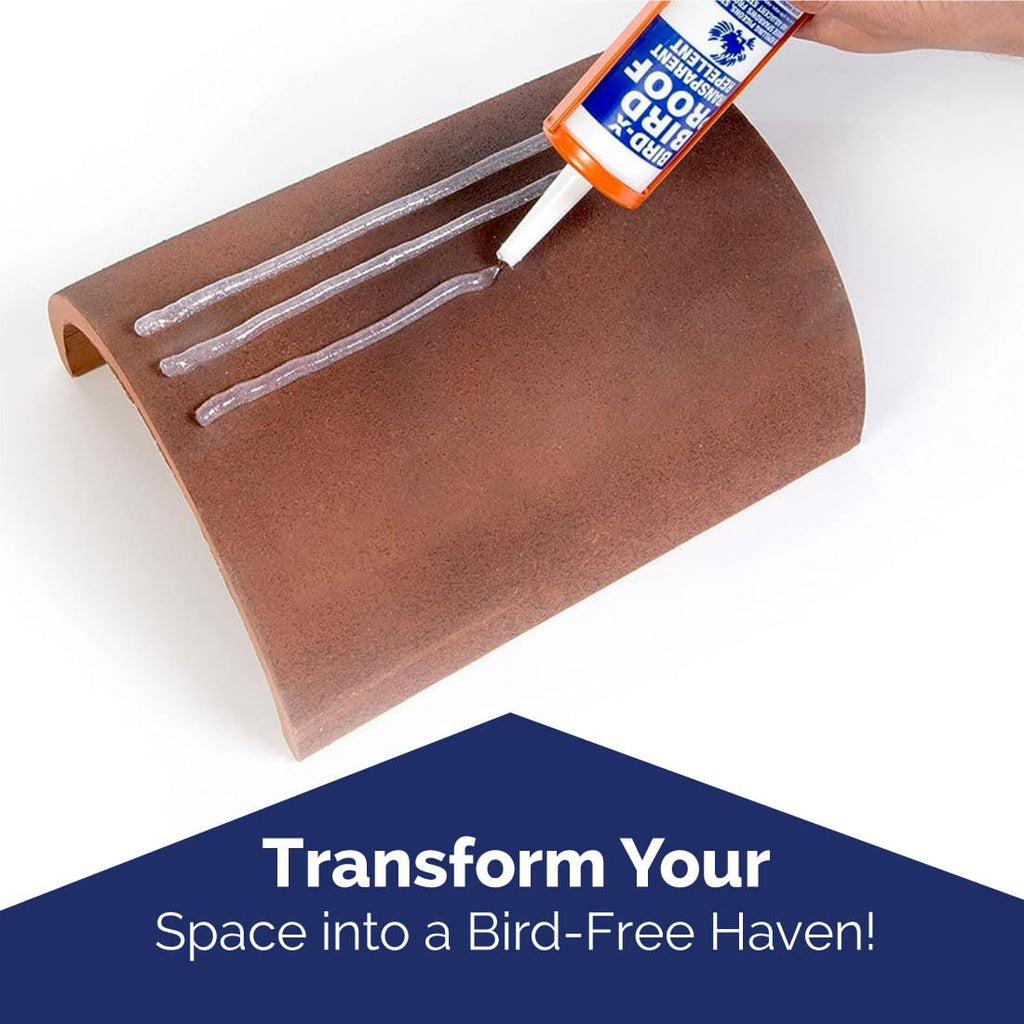 Bird-X Bird Proof Gel, Sticky and Transparent Clear Gel, Long-Lasting and Easy to Use, Covers 10 Linear feet, 10 fl. oz., Pack of 1