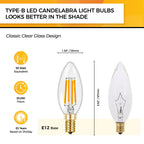 Hizashi 90+CRI Candelabra LED Light Bulbs 60 Watt, 2700K Warm White, E12 LED Bulb Dimmable, B11 Chandelier Light Bulbs, 6W, 550LM, Candle Light Bulbs, UL Listed, 12 Pack