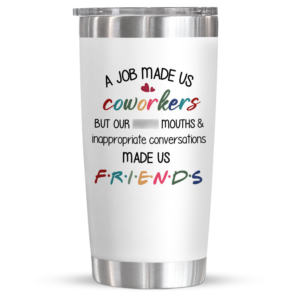 TEEZWONDER Funny Gifts For Coworkers, Friends, Females, Work Bestie Gifts For Women, Office Appreciation, Christmas, Valentines Day, Thank You Gift For Coworkers, 20 Oz Stainless Steel Tumbler