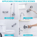 TAILI Shower Grab Bar, 12 Inch Shower Handle for Bathtubs and Showers for Elderly, Suction Grab Bars for Seniors Bathroom Safety Handle for Elderly, No Drilling Removable, Silver