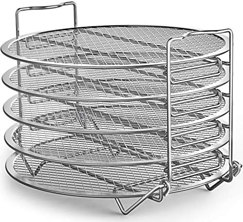 Goldlion Dehydrator Rack Stainless Steel Stand Accessories Compatible with Ninja Foodi Pressure Cooker and Air Fryer 6.5 and 8 Quart, Instant Pot Air Fryer 8 Qt