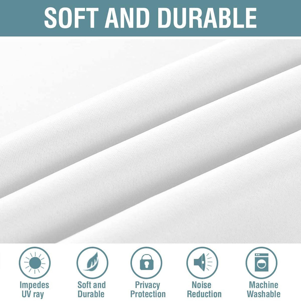 H.VERSAILTEX White Curtains for Bedroom White Curtain 96 inches Long for Christmas Thermal Insulated Window Treatment Panel/Drape for Living Room, White, One Panel, Grommet Top, 52" W x 96" L