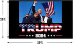 Donald Trump 2024 Flag Trump Survived Shot At Election Rally Flags Trump Fist Pump Fight Tapestry for Indoor Outdoor Bannar 3X5 Ft