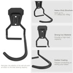 Housolution Bike Wall Mount with Fixed Hook, [4 Pack] Heavy Duty Bike Storage Rack, Bike Rack Vertical Stand for Garage - Easily Hang/Detach - with Screws Iron Bike Hanger Brackets