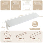 Homemate Queen Size（60"x10"x6"） Bed Wedge Pillow Stopper - Bed Gap Filler(0-8") - Headboard Pillow - Triangle Bloster Pillow Wedge - White
