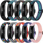 10 PACK Elastic Band Compatible with Fitbit Inspire/Fitbit Inspire HR/Fitbit Inspire 2,Adjustable Nylon Sport Replacement Wristband for Women&Men