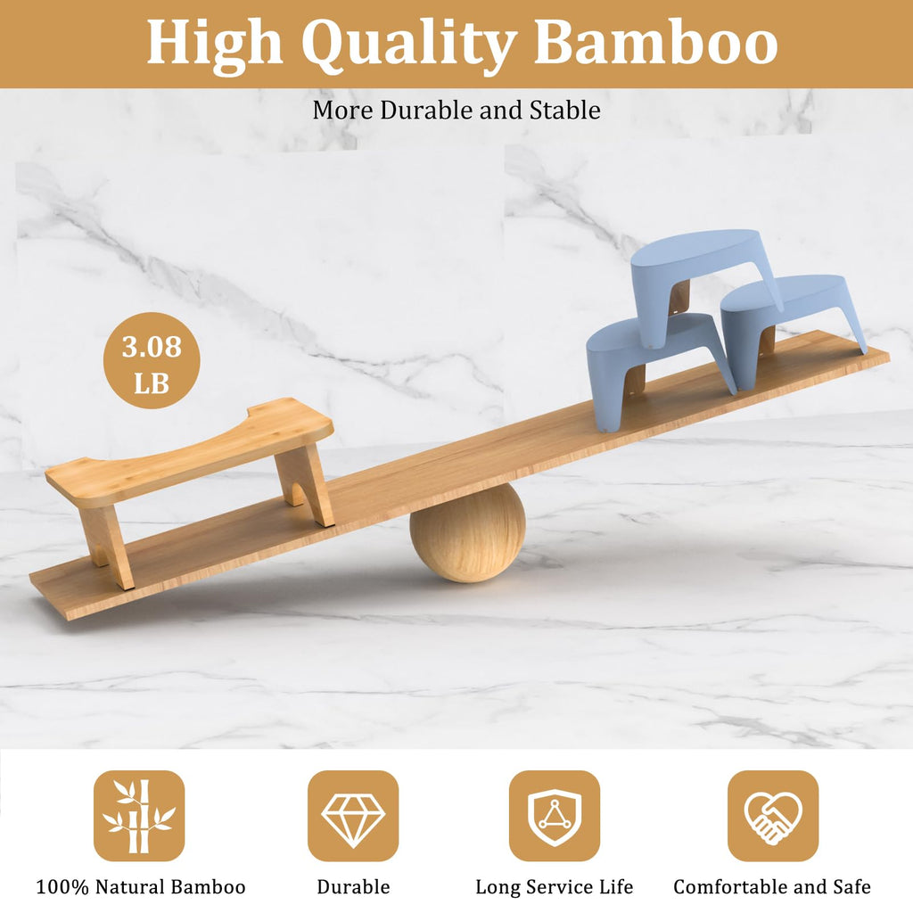 Vatex Bamboo Toilet Stool, 7” Foldable Potty Poop Bathroom Stool with Extra Soft Microfiber Rug and Hooks, Non-Slip Toilet Assistance Step Stool for Adult, Improve Squatting Posture - Healthy Gifts