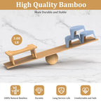 Vatex Bamboo Toilet Stool, 7” Foldable Potty Poop Bathroom Stool with Extra Soft Microfiber Rug and Hooks, Non-Slip Toilet Assistance Step Stool for Adult, Improve Squatting Posture - Healthy Gifts