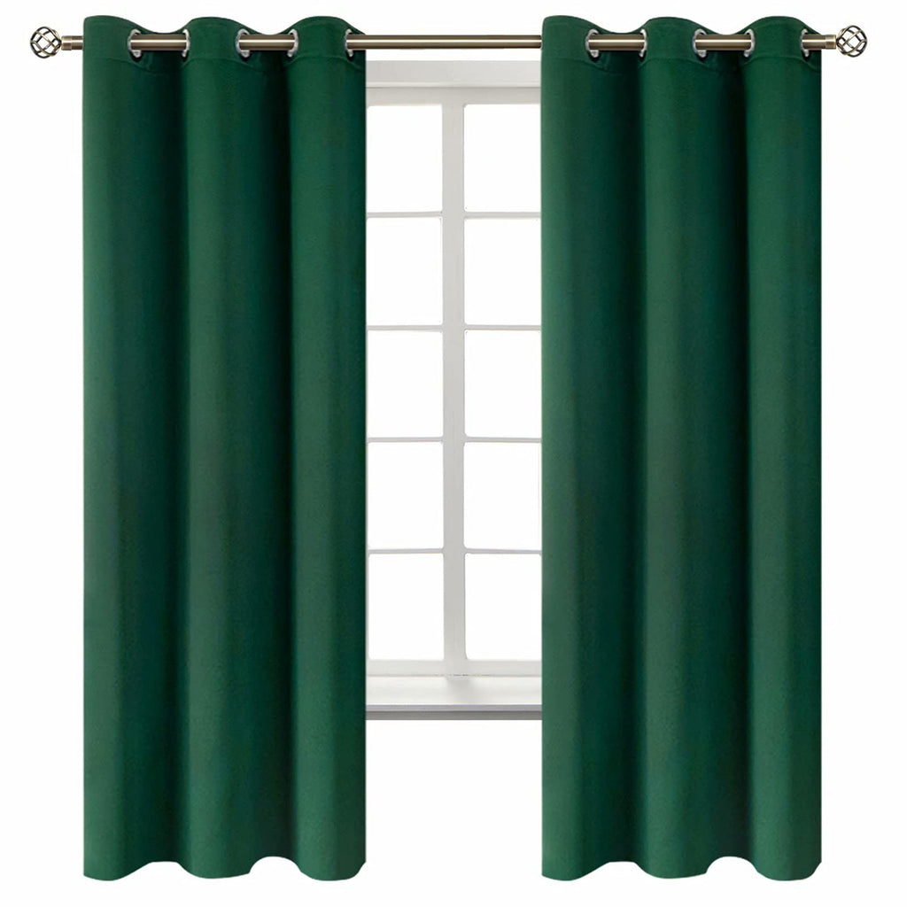 BGment Christmas Blackout Curtains - Grommet Thermal Insulated Room Darkening Bedroom and Living Room Curtains, Set of 2 Decorative Curtain Panels (42 x 63 Inch, Emerald Green)