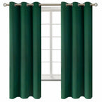 BGment Christmas Blackout Curtains - Grommet Thermal Insulated Room Darkening Bedroom and Living Room Curtains, Set of 2 Decorative Curtain Panels (42 x 63 Inch, Emerald Green)