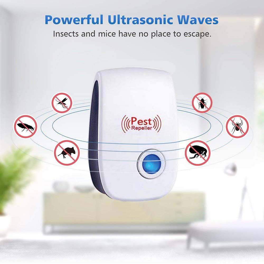 10 Pack Ultrasonic Pest Repeller, Mice Repellent Plug in Ultrasonic Insect Repellent Electronic Indoor Pest Control for Bugs Roaches Insects Spiders Mice Mosquitoes Flies, Ants Repellent for Home