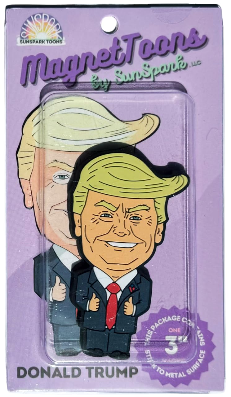 3-Inch Donald Trump Magnet [1-Pack]: Custom Made Political Satire Cartoon for Fridges, Lockers, and Whiteboards - Durable and Hilariously Unique Design