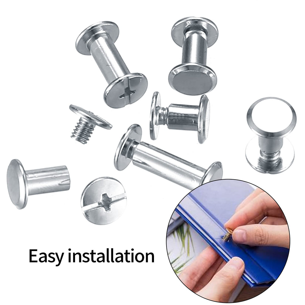 160 Pcs Chicago Screws and Extention Posts, Chicago Scrapbook Extension Posts and Screws, M4 M5 Photo Albums Book Phillips Binding Screws and Posts for Leather Saddles Purses Belt Scrapbook