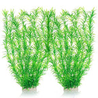 JIHAQUA Aquarium Decor Plastic Plants Extra Large 21 Inches Artificial Fish Tank Plants Tall Fish Tank Decorations (Green 2pcs)