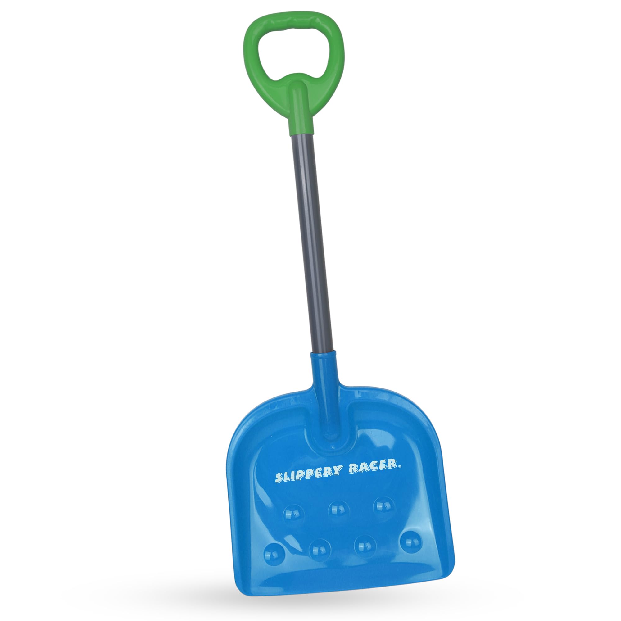 Slippery Racer Kids Outdoor Snow Shovel 27 inch (Green/Blue)