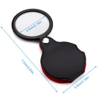 COBEE 5 Pack Mini Magnifier, Pocket Magnifying Glass Foldable 10x Magnification with Rotating Protective Case Holster for Reading, Cards Labels, Reading Small Print, and Hobbyists, 2.16inch