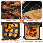 Air Fryer Disposable Paper Liner for Ninja Dual,125PCS Non-Stick Air Fryer Liners Rectangle 8.6x 5.5'', Air fryer Parchment Liners for Ninja DZ201, Ninja Foodi Dual Air Fryer Accessories Baking Paper