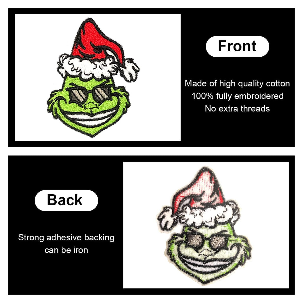 ELEFOCUS Christmas Embroidered Patches, Decorative Anime Repair Appliques for Sewing/Ironing Jackets Jeans Hats Backpacks Socks-9 Pcs