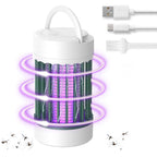 Electric Bug Zapper for Indoor Outdoor Rechargeable Mosquito Trap and Fly Killer Portable with USB, Ultraviolet and Security Grid, for Bedroom, Backyard, Camping Using, Grey