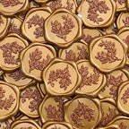 UNIQOOO Wax Seal Stickers - Eucalyptus Wedding Invitation Envelope Seal Stickers, 50 Pcs Self- Adhesive Antique Gold Stickers, Perfect for Invitation, Christmas, Gift Wrapping, Party
