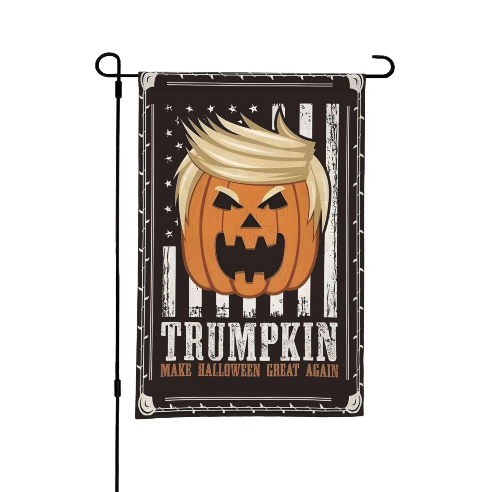 Trump garden flag 12 * 18inch funny halloween pumpkin flag garden flag outdoor decoration Courtyard lawn decoration