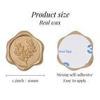 UNIQOOO Wax Seal Stickers - Eucalyptus Wedding Invitation Envelope Seal Stickers, 100 Pcs Self- Adhesive Prosecco Metallic Lignt Gold Stickers, Perfect for Invitation, Christmas, Gift Wrapping