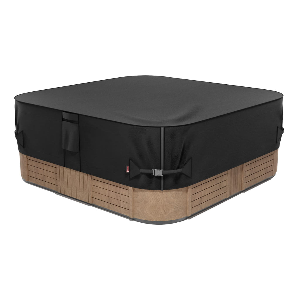 iBirdie Outdoor Waterproof Hot Tub Cover 93 x 93 inch fit 92 x 92 or 91 x 91 or 90 x 90 Square SPA 600D Heavy Duty Weatherproof Protectors Protective Cover Cap