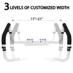 Toilet Safety Rail, Toilet Grab Bars for Seniors and Disabled with Adjustable Width, Toilet Safety Frame for Seniors Supports 350lbs (White - Capacity 350 lbs)