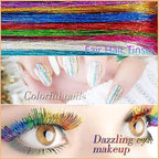 Hair Tinsel Kit (48 Inch,12 Colors, 3800 strands), Fairy Tinsel Hair Extensions with Tools - Glitter Hair Tinsel Heat Resistant Accessories for Girls Women Kids Christmas New Year Halloween Cosplay