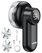 coldSky Rechargeable Fabric Shaver, Lint Shaver with Digital Display, Sweater Shaver with 6-Leaf Blades and Safety Lock, 3-Speeds Defuzzer Remove Fuzz, Pills from Clothes, Furniture, Sofa, Blanket