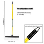 THE GROUNDSKEEPER II Rake 55-inch Lightweight Fiberglass Handle, 21-inch Head, Durable Steel Tines for Gardening, De-Thatching or Professional Landscaping