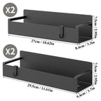 HuggieGems 4 Pack Magnetic Spice Rack Organizer for Refrigerator and Oven, Black Fridge Organizers and Storage for Kitchen