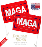 Trump Flag MAGA Make America Great Again Car Flag -Patriotic Vote President Democrat Republican Tea Party United State American Election - House Decoration Banner Small Garden Yard Gift Made in USA 12 X 18