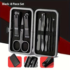 Black Nail Clipper Set, Men's Stainless Steel Nail Clippers, Callus Removal Ear Scoop Set, Hand and Foot Beauty Tool Kit