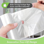 Small Trash Bags 4 Gallon 120 Counts Garbage Bags, Bathroom Trash Can Bin Liners, Small Plastic Bags for home office kitchen, fit 12-15 Liter, 3,3.5,4.5 Gal, Clear