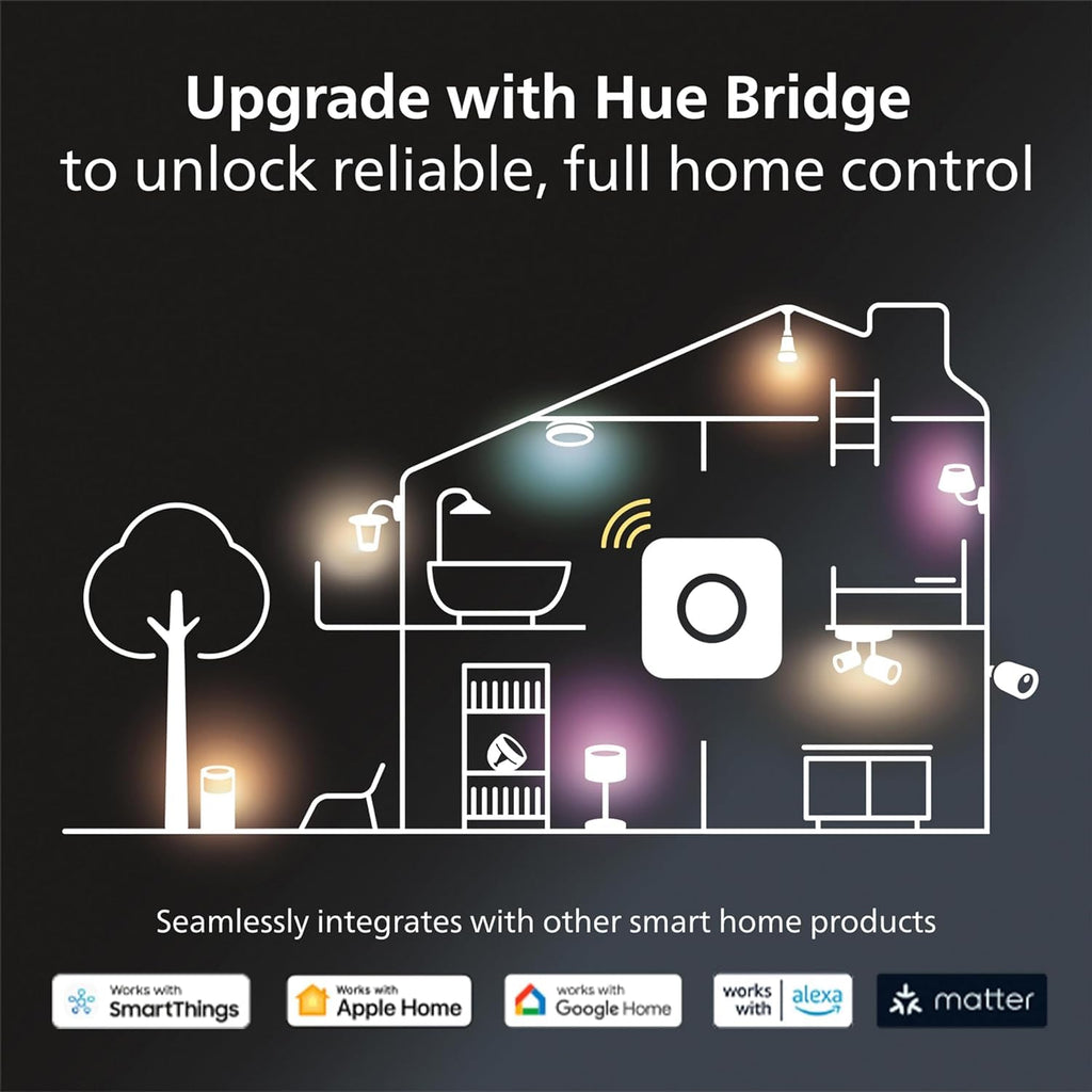 Philips Hue Smart 60W A19 LED Bulb - White and Color Ambiance Color-Changing Light - 1 Pack - 800LM - E26 - Indoor - Control with Hue App - Works with Alexa, Google Assistant and Apple Homekit
