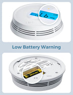 AEGISLINK Smoke Carbon Monoxide Detector, Interlinked Combination Smoke CO Alarm, Battery Powered, Wireless Interconnected, Digital Display, SC-RF220, 10-Pack