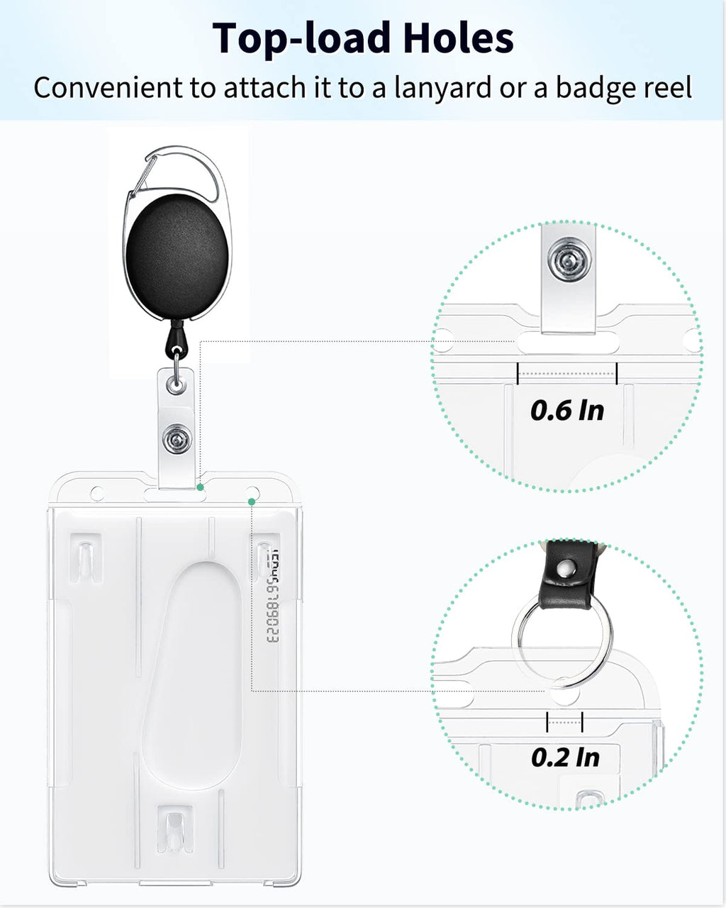 2 Pack Vertical 2-Card Badge Holder with Thumb Slot Hard Transparent PC Case Protector for Office School IDs Credit Cards Driver’s Licenses and Passes