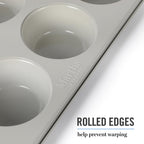 Martha Stewart Gallen 12 Cup Nonstick Carbon Steel Muffin/Cupcake Pan - Cool Grey
