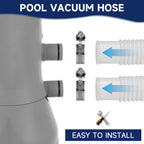 Pool Hoses for Above Ground Pools, 4 Pack 1.25 x 59 Inch Pool Filter Pump Hoses, Compatible with Intex Pool Filter Pump 607, 637 With 8 Metal Clamps(4)